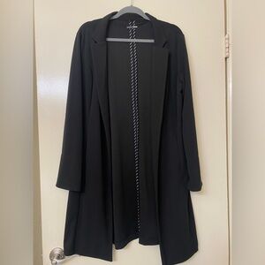 Black open front cardigan